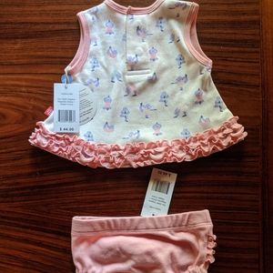 Organic Magnetic Me Sloth Dress and Bloomers 3-6 m